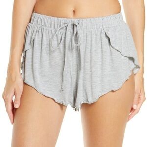 FREE People The Essential Heather Grey Ruffled Lounge Shorts Size XS